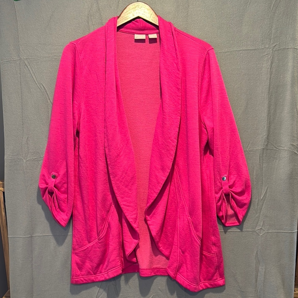 Chico's Fuchsia Knit Cardigan